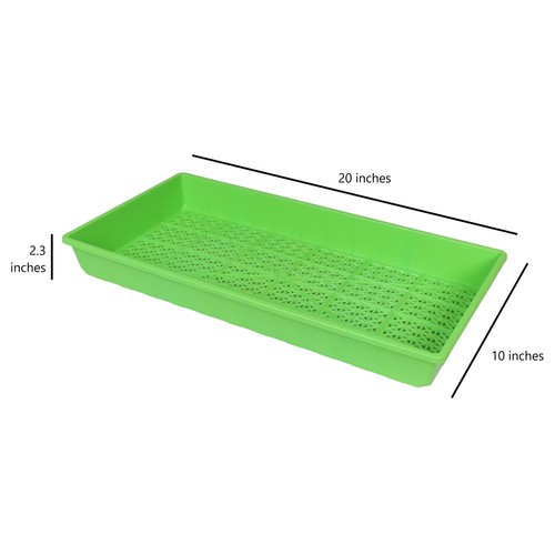 SUNPACK 10” x 20” Heavy Duty Mesh Plastic Seed Starting Tray, Green, 2.3”
