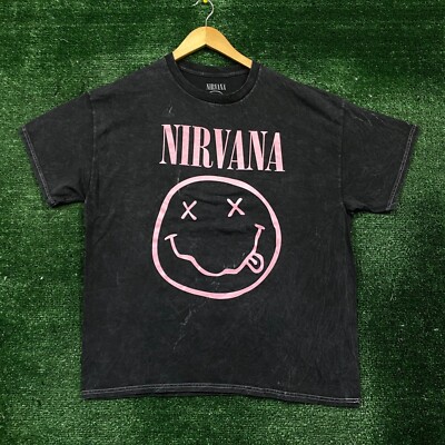 Nirvana Nevermind Mineral Wash Grunge Band T-Shirt Size 1X