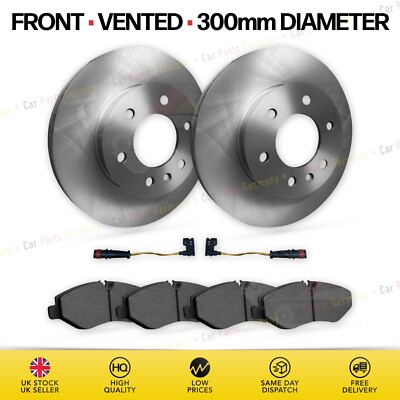 For VW Crafter 2.0 2.5 Front Vented Brake Discs & Pads DSK2448 PAD1515 300mm