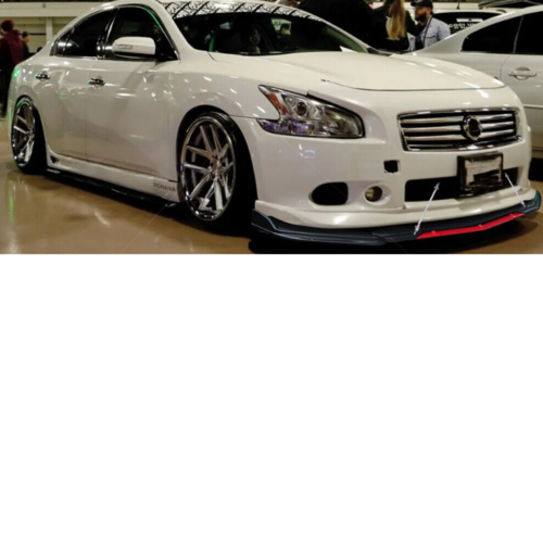 Splitter Chin Spoiler + Strut Rods Black+red For Nissan Maxima