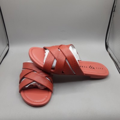 Katy Perry The Lindita Sandals Women's 7.5M Brown Auburn Snake Embossed