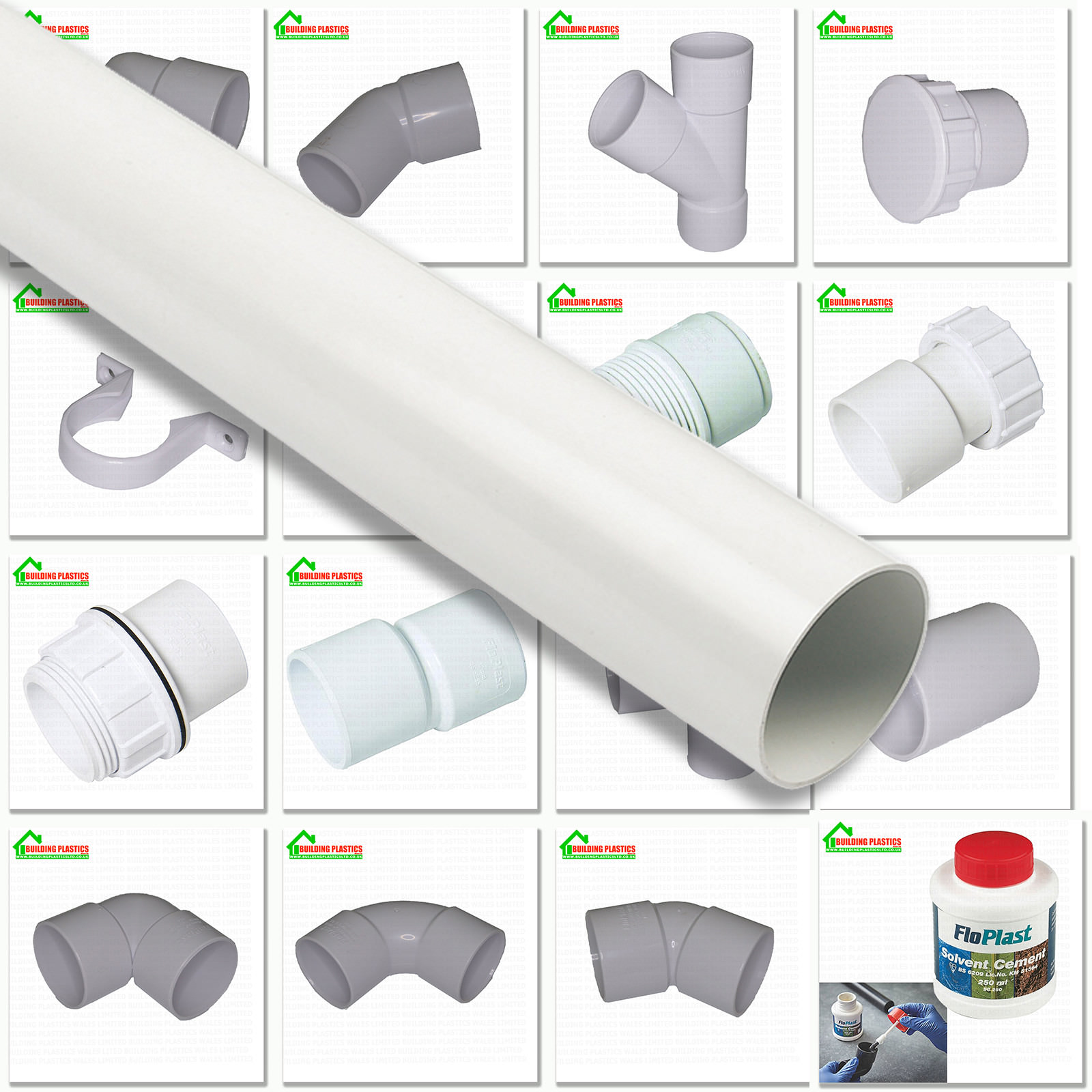 FLOPLAST 40mm SOLVENT WELD WASTE FITTINGS WHITE MULTI LISTING eBay