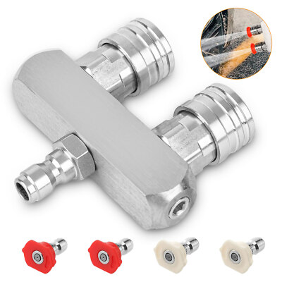 Dual Nozzle Pressure Washer 1/4inch Quick Connect Spray Tip 0° Red & 40° White