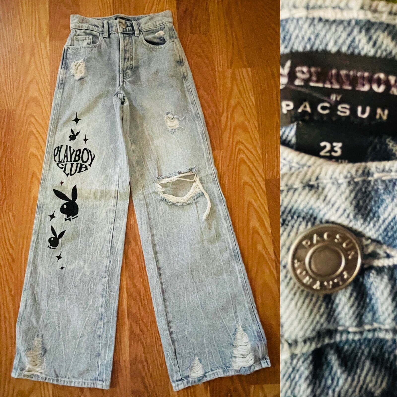 Soerte Wide Buggy Vintage-Like Denim Pants Mud Black Size 2