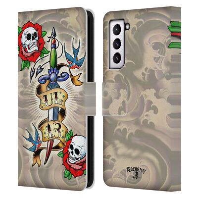 OFFICIAL ALCHEMY GOTHIC ILLUSTRATION LEATHER BOOK CASE FOR SAMSUNG PHONES 4