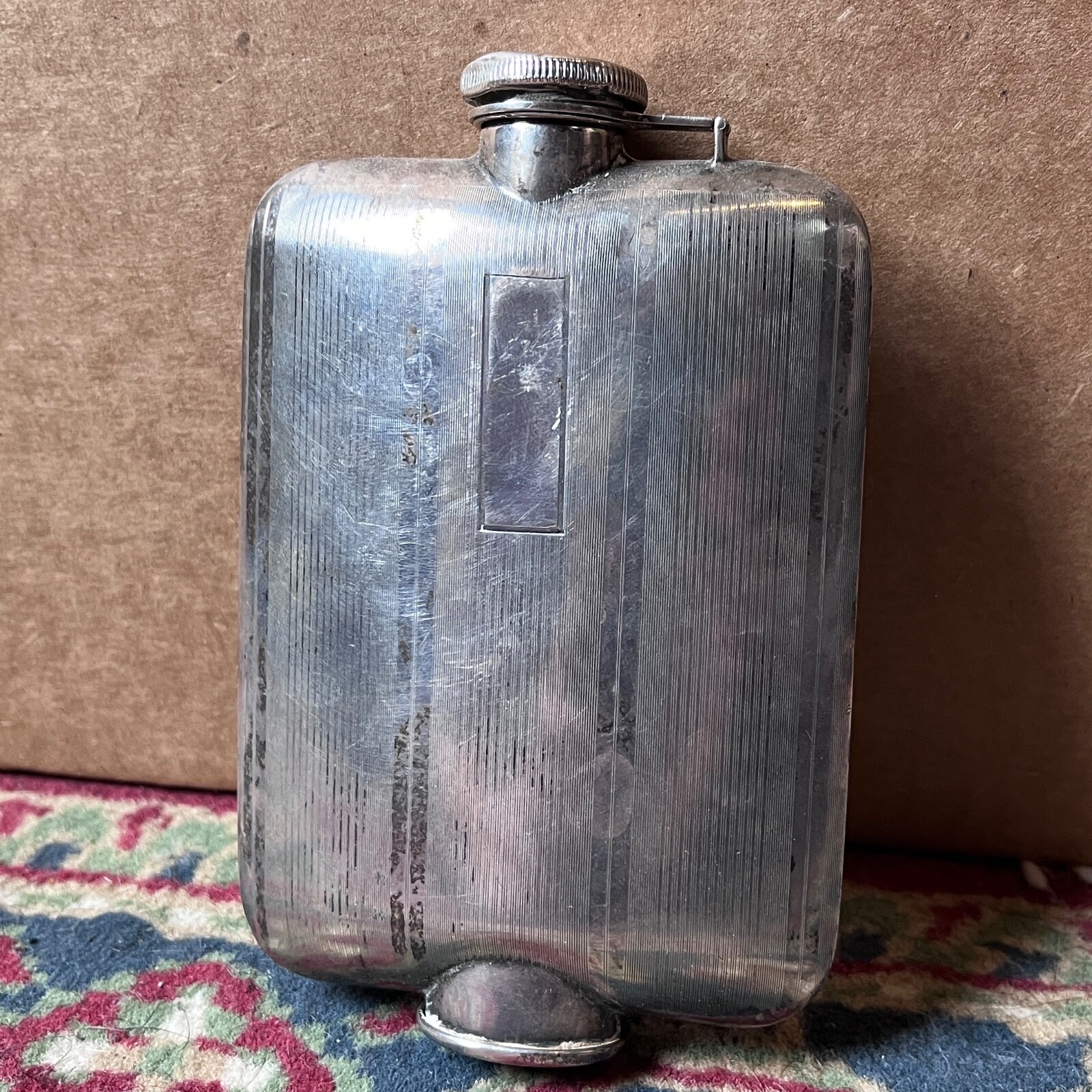 Rare 1921 Art Deco KAPKUP 8oz Sterling Silver Flask with