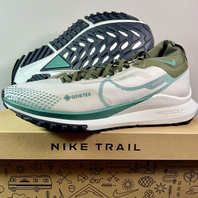 New Mens Sz 12 Nike React Pegasus Trail 4 GTX White Green Black FB2193 001