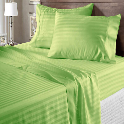 1000TC Ideal Egyptian Cotton Bed Sheets Set OR Duvet Set Olympic Queen Stripes