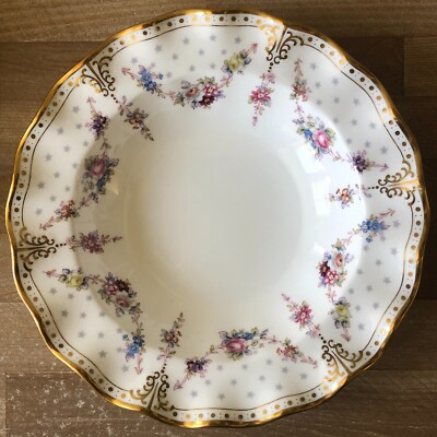 Lovely Royal Crown Derby Royal Antoinette Rimmed Soup Bowl (5 available)