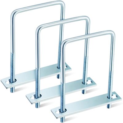 3 Pcs Square U Bolt in Zinc U Bolt Zn Industrial and Scientific Supplies U Bo...