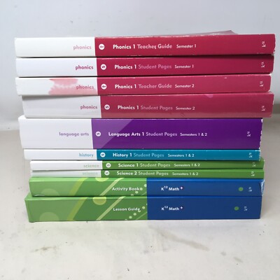 K 12 Home School Book Lot Semester 1 & 2 Math Phonics Science History LA READ