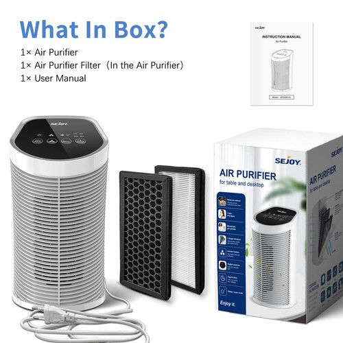 SEJOY Home Air Purifiers For Large Room Medical Grade HEPA Air Purifier Smoke