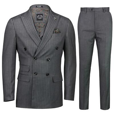 ジャケット Tagliatore Grey pinstripe double breasted waistcoat $_1.JPG?set_id=880000500F