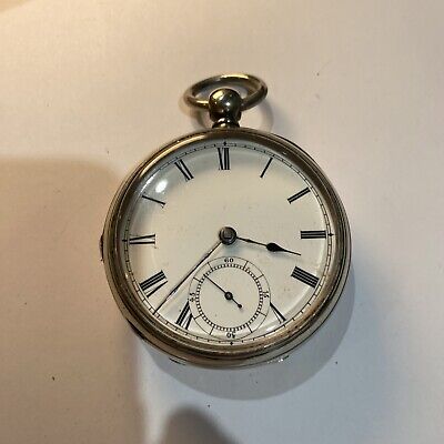 ANTIQUE WALTHAM 18s WM Ellery model 1857 KEY WIND pocket watch 1877 Runs Some