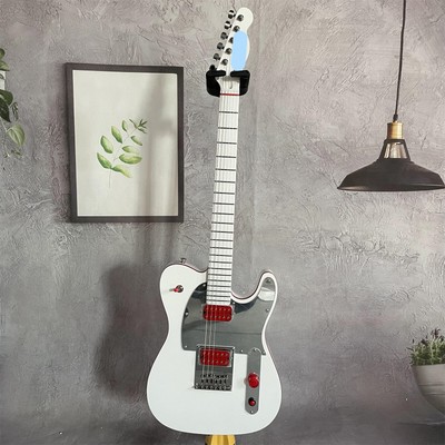 TL Electric Guitar White Body 2H Maple Fretboard Silver Pickguard Chrome Parts