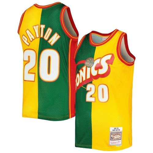 

MITCHELL - NESS РАЗДЕЛЕННАЯ ФУТБОЛКА NBA SWINGMAN SEATTLE SUPERSONICS 1995 ГЭРИ ПЕЙТОН, Green/yellow