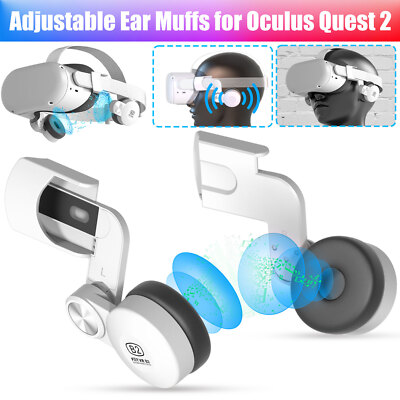 VR Ear Muffs for Meta/Oculus Quest 2 Head Strap Accessories Enhance Sound Effect