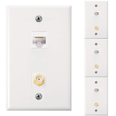 S Cat6 Coax Wall Plate With Ethernet Port And ...