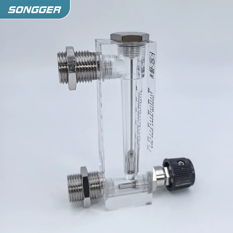 LZM-6T Panel Mount Acrylic Flow Meter Rotameter for Air Gas Low Flow Adjustable