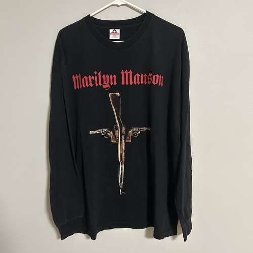 Vintage Marilyn Manson XL Long Sleeve T Shirt RARE Guns God Vintage Marilyn Manson XL Long Sleeve T Shirt RARE Guns God