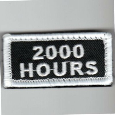 USAF AIR FORCE FSS 2000 HOURS BLACK HOOK & LOOP EMBROIDERED JACKET PATCH