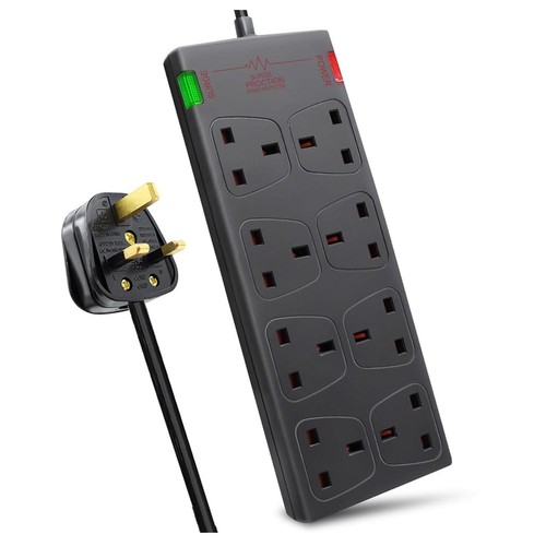 Extrastar 13A 8 Socket Surge Protected Extension Lead 5m