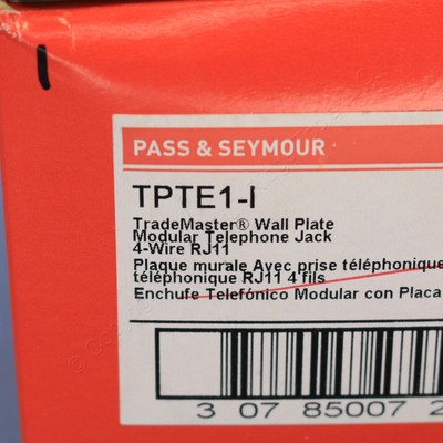 10 P&S Ivory RJ11 Modular 4-Wire Telephone Jack 1-Gang Wallplates 625B4 TPTE1-I