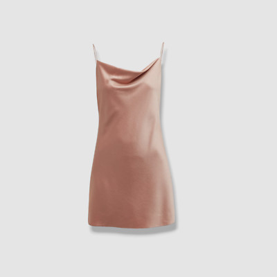 $295 Alice + Olivia Women's Pink Satin Cowl Neck Harmony Slip Dress Size 2