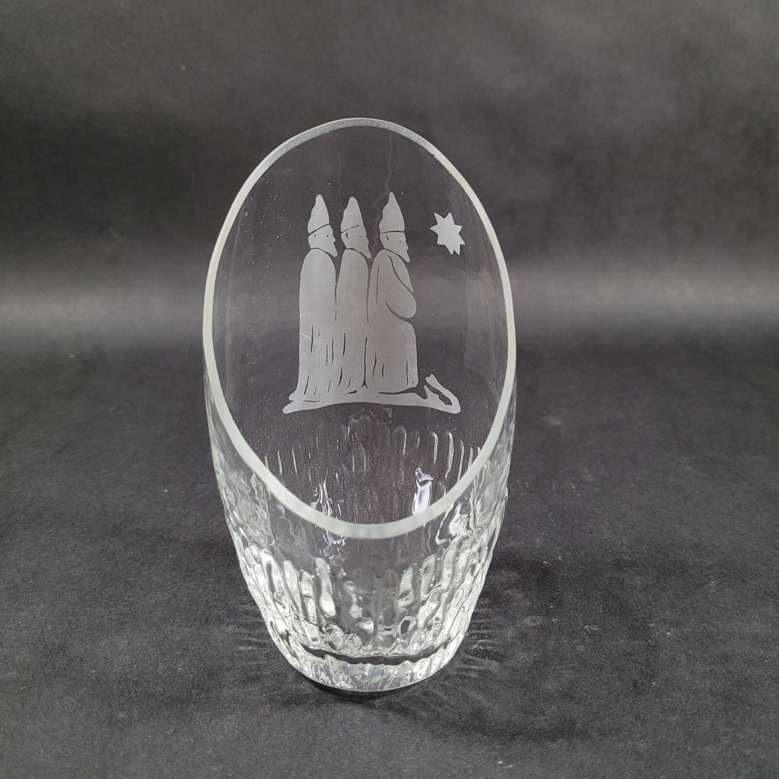 SEA Glasbruk AB Kosta Swedish Glass Three Wise Men Votive Candle Holder