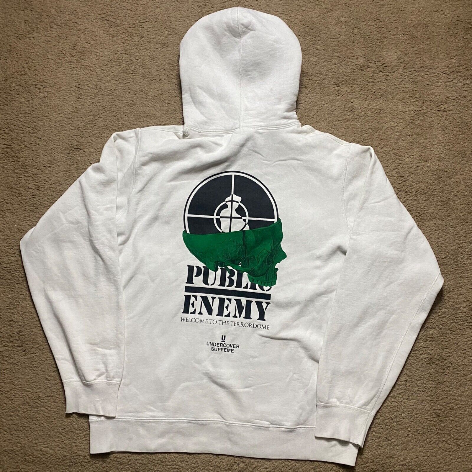 Supreme x Undercover x Public Enemy Terrordome Hoodie White Supreme x Undercover x Public Enemy Terrordome Hoodie White