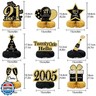 9Pcs Black Gold 21st Birthday Decorations Honeycomb Centerpieces for Girls,Happy 21st Birthday Centerpieces Tables Toppers Party Decorations Supplies,Vintage 2005 Aged Table Sign Decor