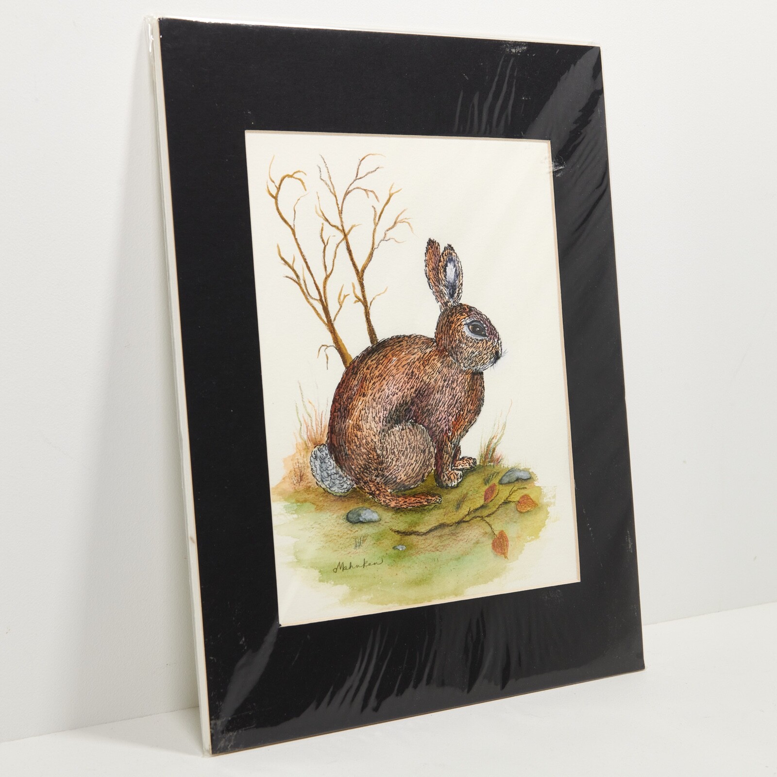 11 x 14 Signed Original Water Color & Ink on Paper "Bunny Rabbit"