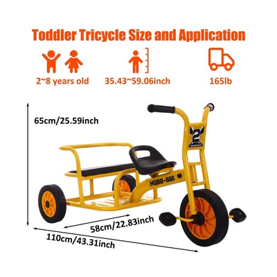 Kids Tricycle for Riders Ages 2+,Preschool Daycare Kids Tricycle with Adjusta...