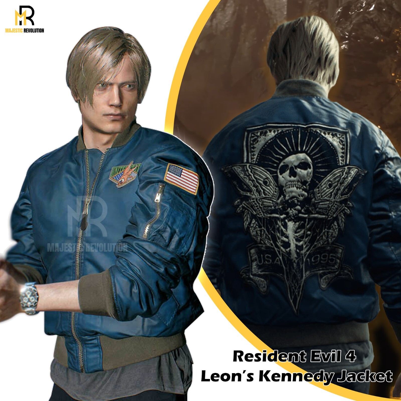 Leon Scot Kennedy Blue Jacket Residents Evil's 4 Gaming Cosplay