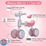 PerKidern Baby Balance Bike for 1-2 Year Old Boy Girl, Balance Bikes for 12-24 Months 4 Wheels Toddler Balance Bike, Baby Bike 1+ Years Toy First Birthday Gifts (Pink)