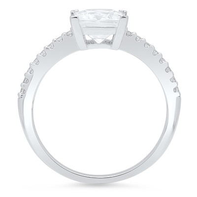 Pre-owned Pucci 1.66 Princess Synthetic Moissanite Promise Wedding Designer Ring 14k White Gold In White/colorless