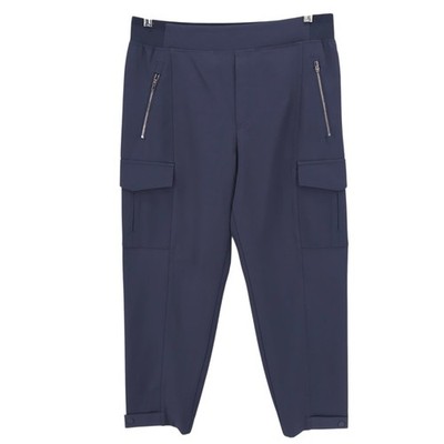 ATHLETA Endless High Rise Cargo Pant Navy Blue Stretch Elastic Waist PETITE 12P