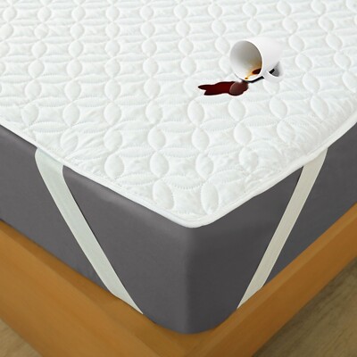 Waterproof Quilted Mattress Protector Breathable Noiseless Mattress Cover Pad