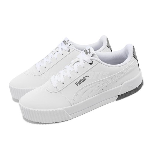 

Puma Carina Raw Metallics White Silver Women Casual Lifestyle Shoes 383905-01, Белый, Carina Raw Metallics