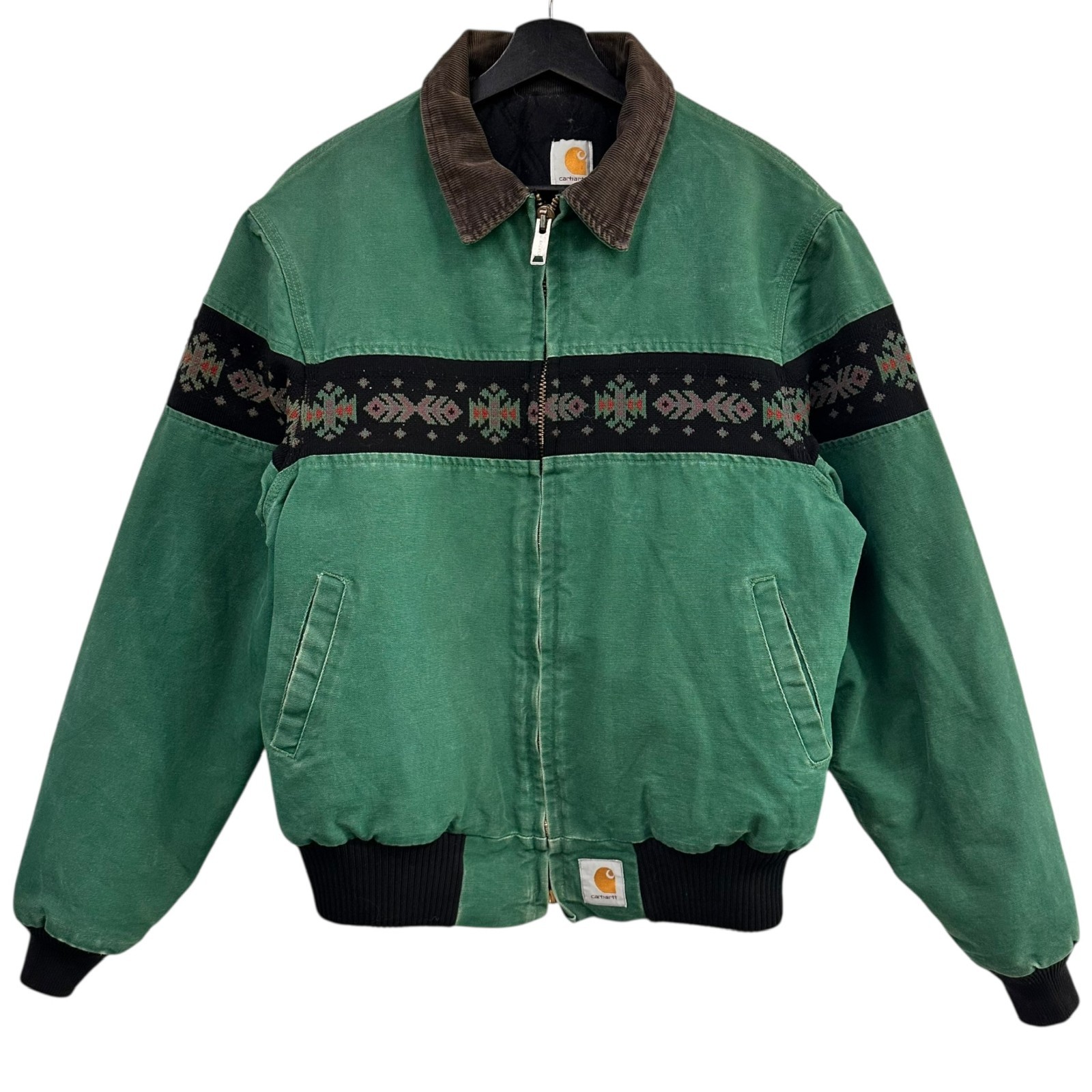Vintage 1990s Green Aztec Carhartt Santa Fe Jacket JQ0458 | eBay