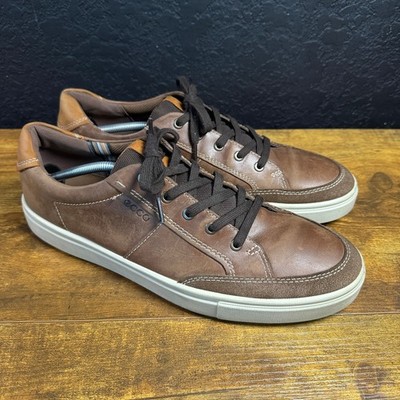 ECCO Soft 7 Brown Leather Suede Fashion Sneakers Mens EU 47 US 13-13.5