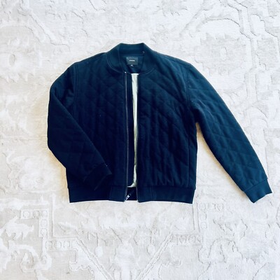 Vince Men's Black Quilted Bomber Jacket Coat Size M Lined 3 Season Fall Winter
