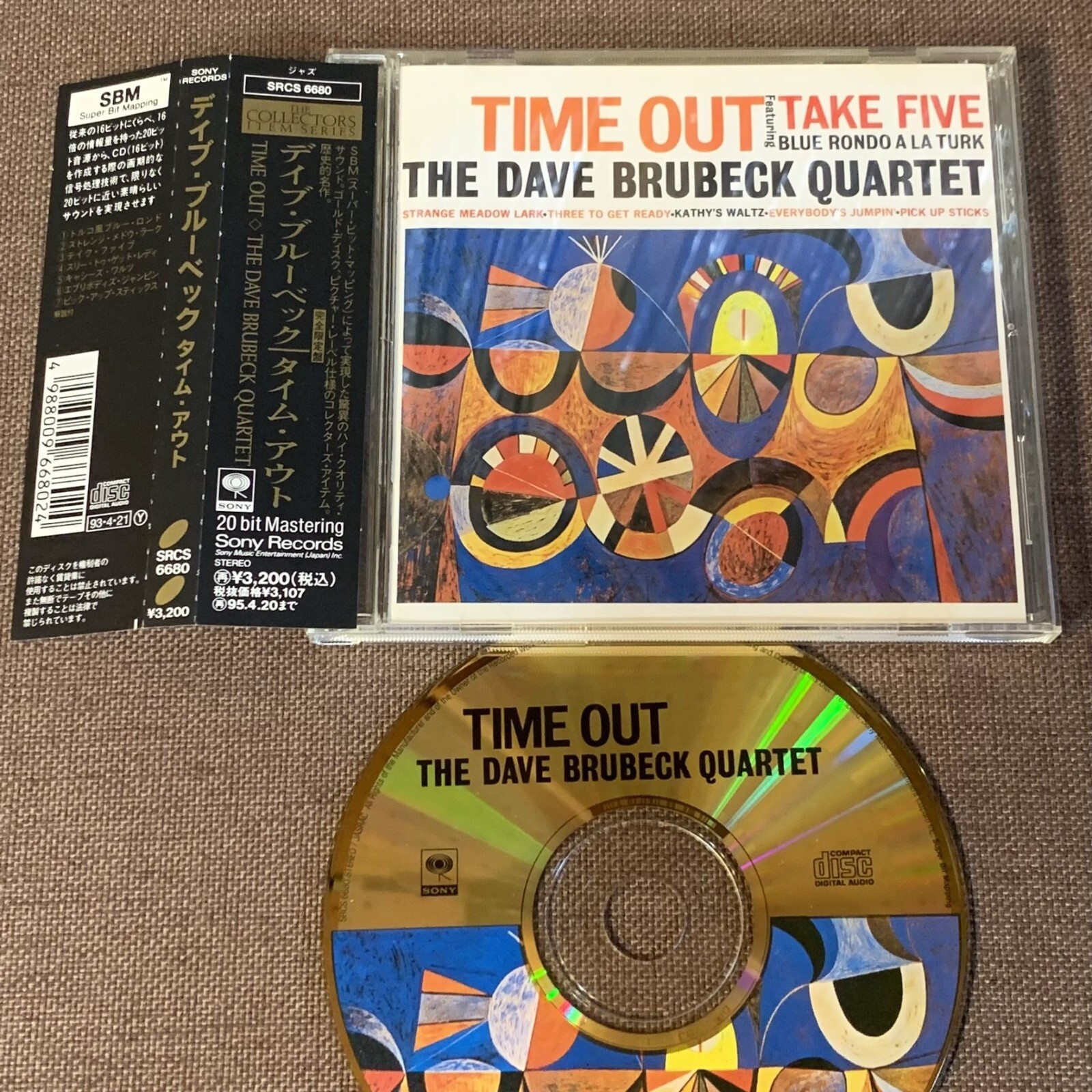 DAVE BRUBECK Time Out JAPAN 24k GOLD CD SRCS6680 w/ OBI + PS DAVE BRUBECK Time Out JAPAN 24k GOLD CD SRCS6680 w/ OBI + PS