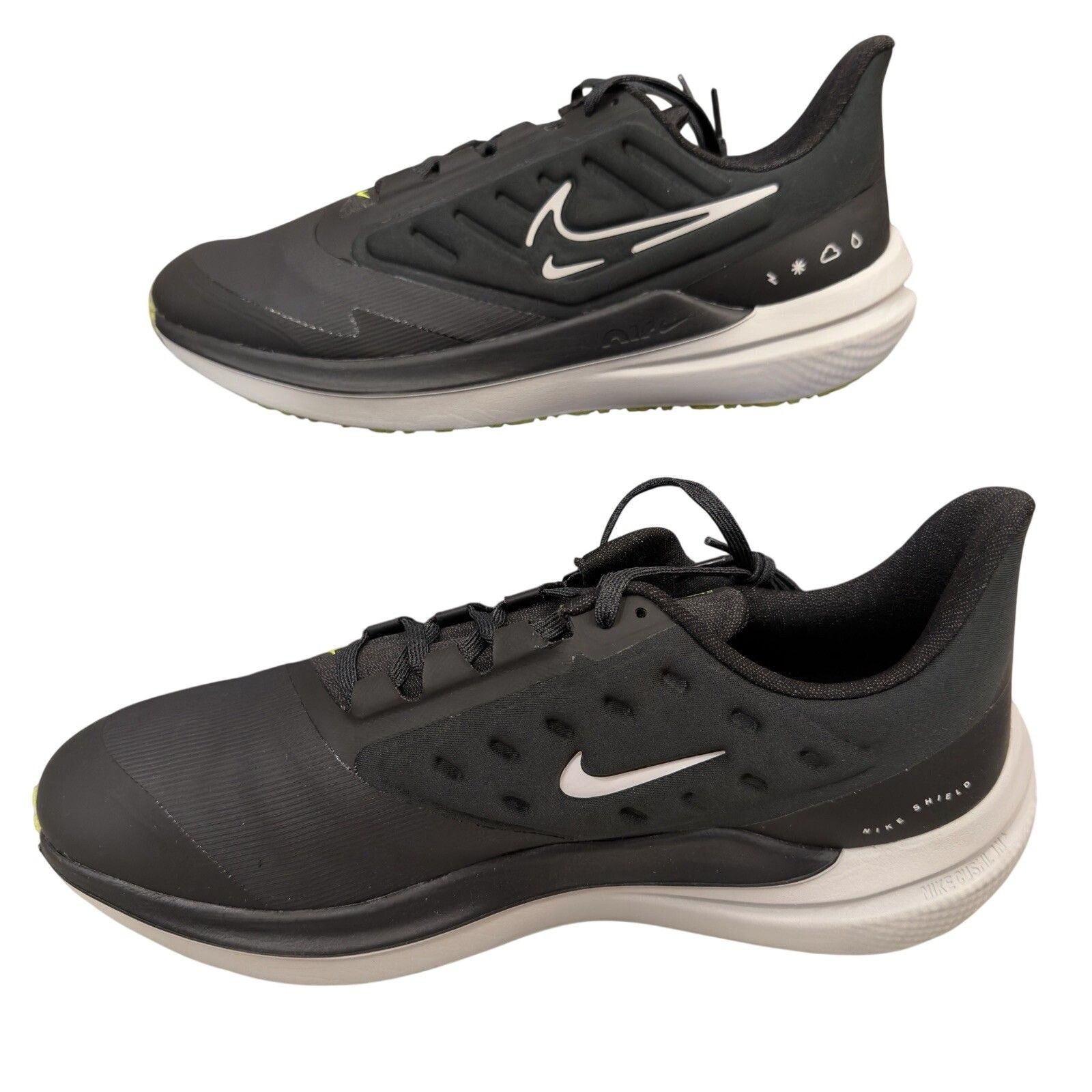 Nike Air Winflo Shield Black White Volt Running Sneaker DM1106-001 Men Size 9.5