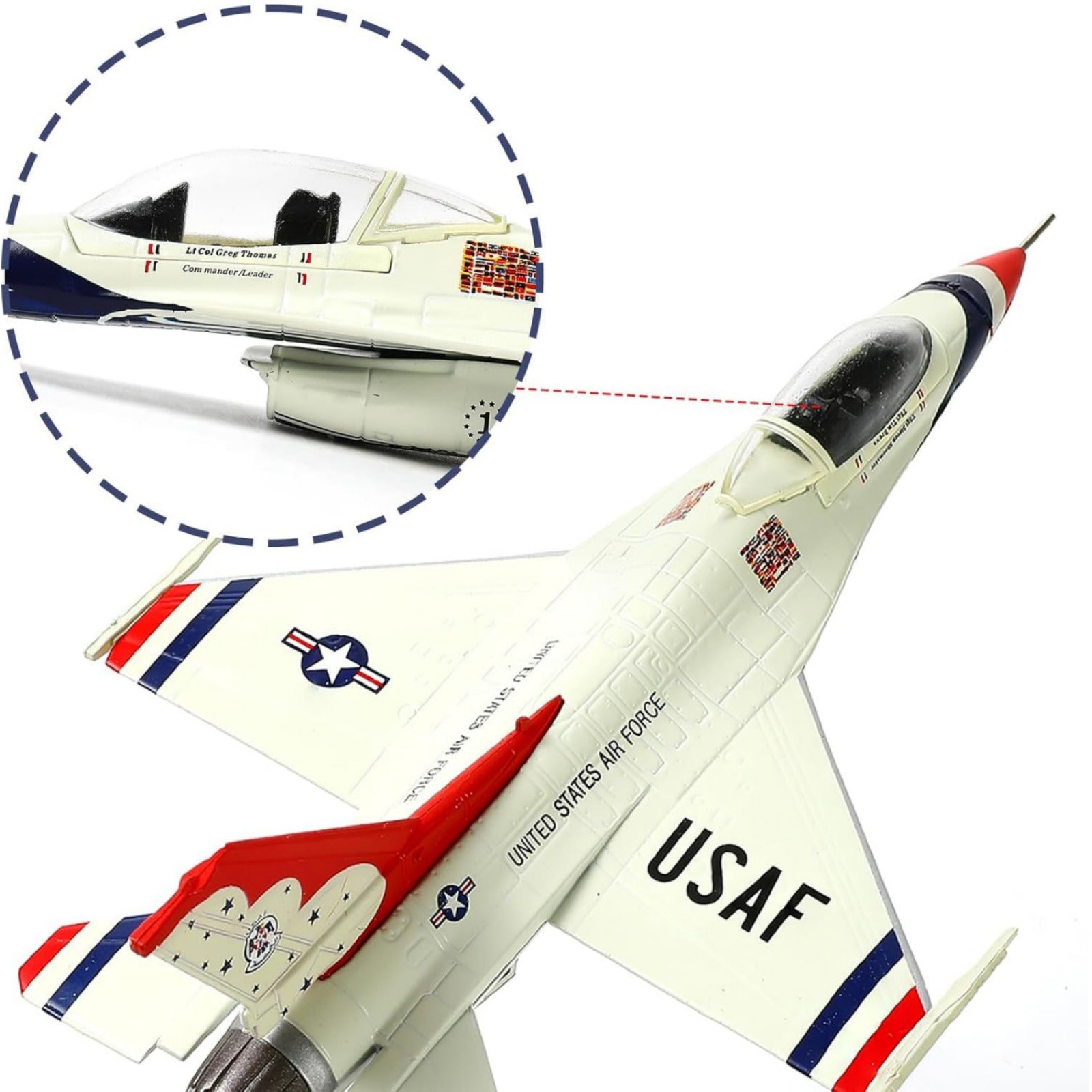 USAF Thunderbirds F-16 1:100 Scale Model High Quality Diecast