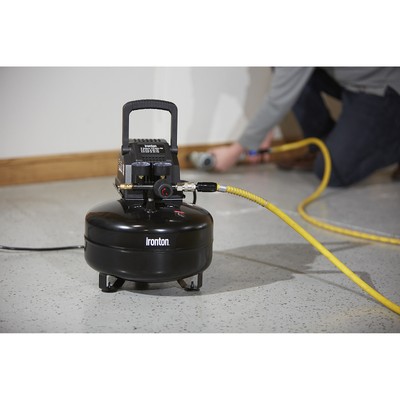 Ironton Oil-Free Pancake Air Compressor, 0.3 HP, 3 Gallons, 110 PSI