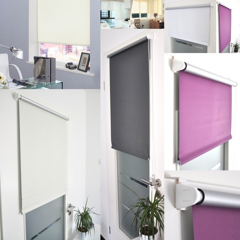 Verdunkelung Thermo Rollo Fenster TÃ¼R Klemm Fix TrÃ¤Ger Ohne Bohren Seitenzug Zug