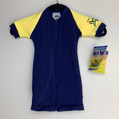 Radicool Skins Rash Guard Sun Wear Swim Suit Navy Yellow 100+ SPF Size 12-18 mth
