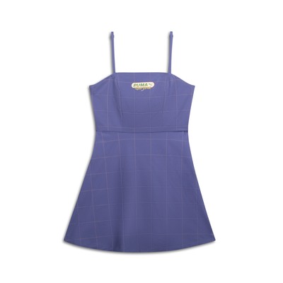 PUMA Womens Wardrobe Essentials Bright Lights NYC Flared Short Dress Blue Size