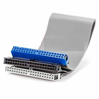 Lot of 2x 18'' 40 Pin 3 Connector Flat Ribbon PATA IDE Cable